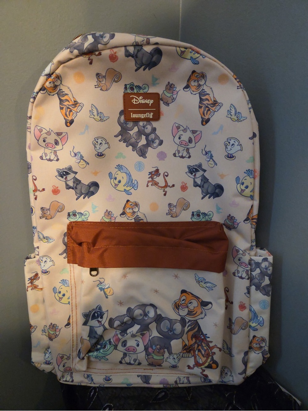 Loungefly Beige Kids Backpack with Brown Pocket and Character Print - Picture 4 of 4